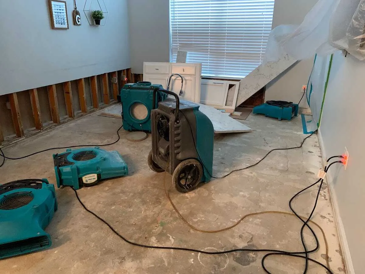 Dehumidifier in flood-cut room for Water Extraction & Removal in Lamesa